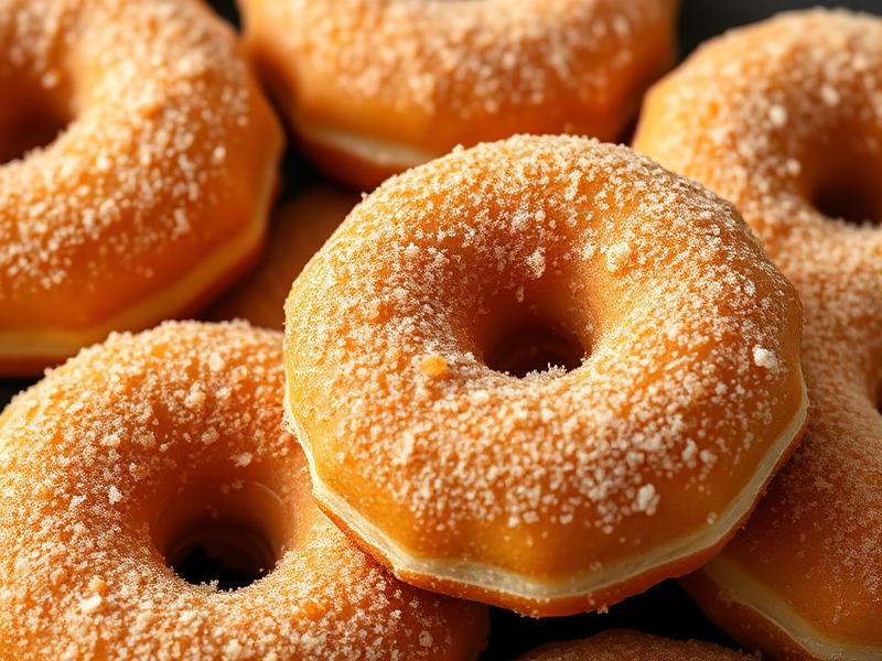 Deilige hjemmelagde kanel og sukker smultringer: klassisk favoritt servert på fat